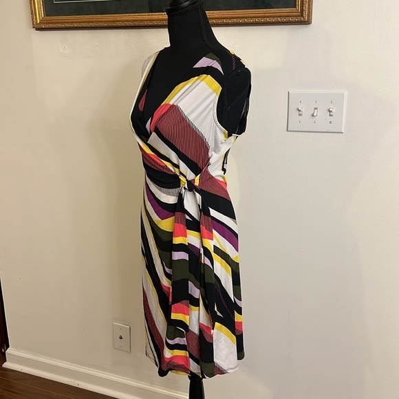 Colorful Dana Buchman Spandex Blend Dress with Side Tie, Sz. M. - Picture 4 of 13